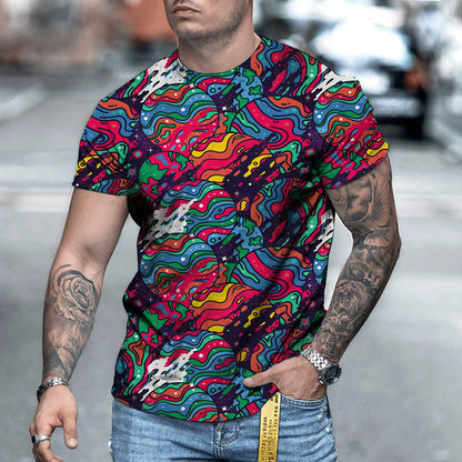 T-Shirt mit Camouflage-Retro-Patchwork