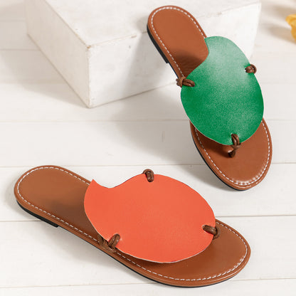 Lässige Flip-Flops mit Blatt Muster