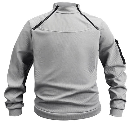 Stand Collar Men's Sweater Warm And Loose Solid Color Clothing