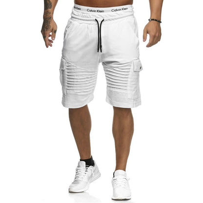 Sport Shorts männer Casual Hosen Sport Hosen Gestreiften Taschen Slim Fit