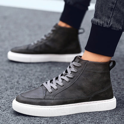 High-Top Sneakers. Leder Top Handgefertigte Schuhe