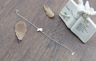 S925 silver ginkgo leaf bracelet 