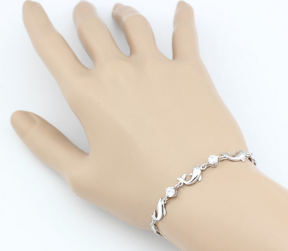 925 sterling silver bracelet dolphin amethyst bracelet, short silver jewelry for women