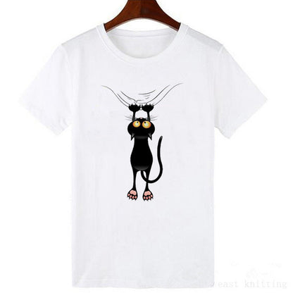 Schwarze katze damen T-shirt