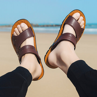 Men's Summer Sandals Beach Shoes Leather Casual Fashion