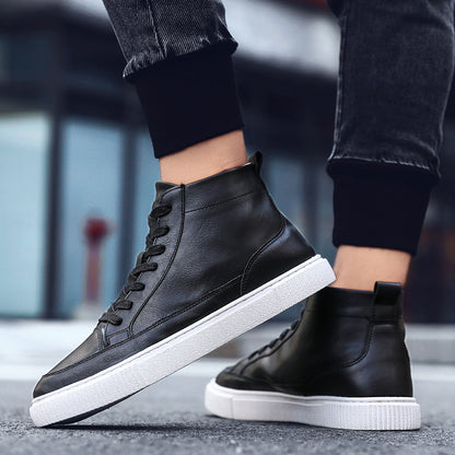 High-Top Sneakers. Leder Top Handgefertigte Schuhe