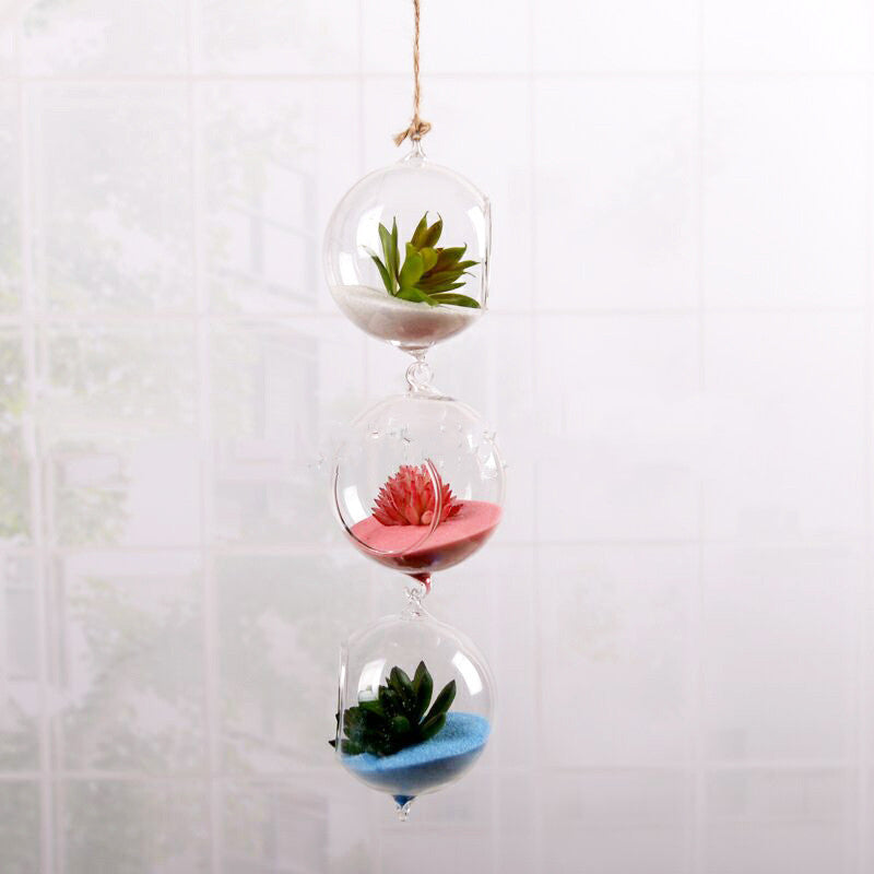 Hydroponic glass vase round