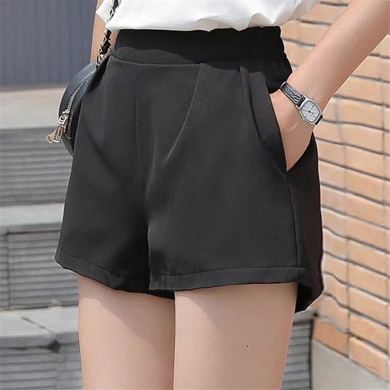 A-Linien-Shorts in Übergröße für Damen, Frühling und Herbst, hohe Taille, breite Beine