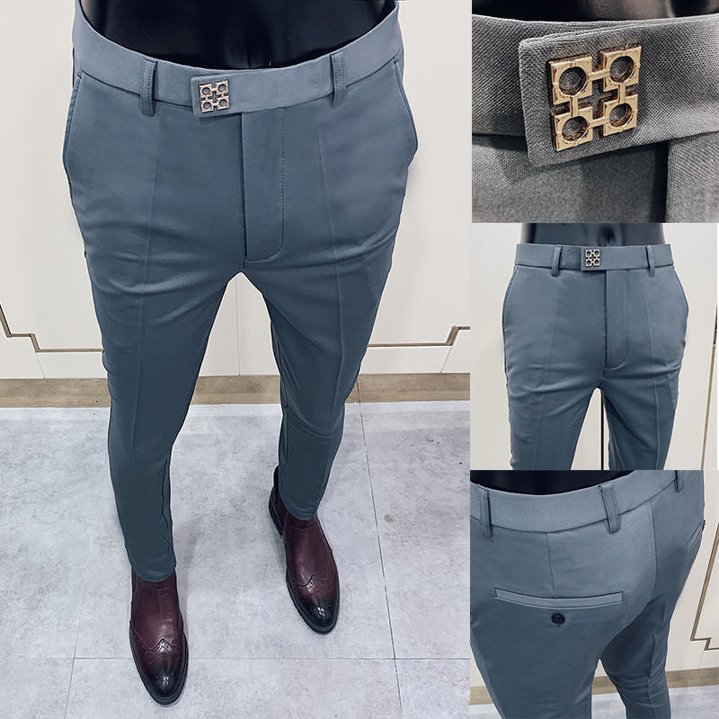 Herren Slim Neun-Punkt-Hose Anzughose