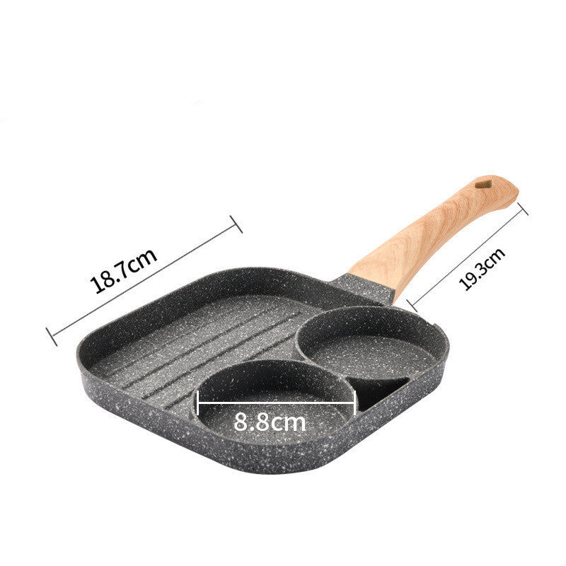 Two-hole three-in-one omelette pan with bacon steak pan