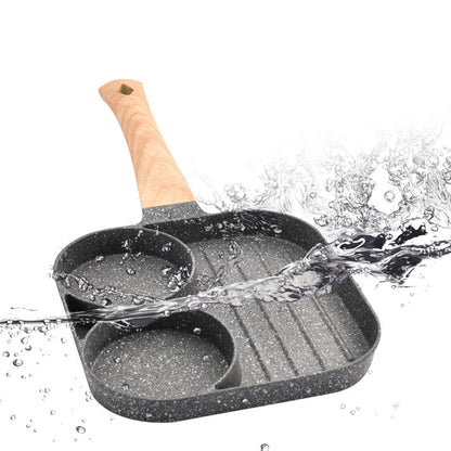 Two-hole three-in-one omelette pan with bacon steak pan