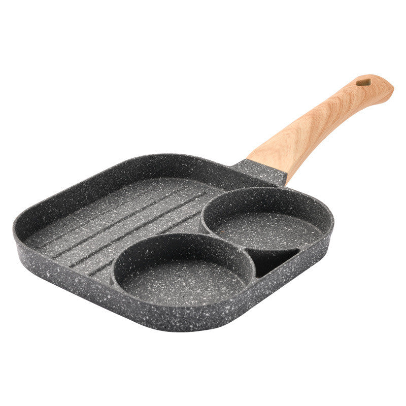 Two-hole three-in-one omelette pan with bacon steak pan