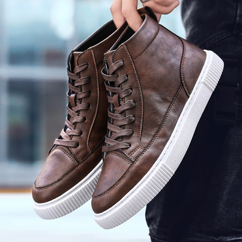 High-Top Sneakers. Leder Top Handgefertigte Schuhe