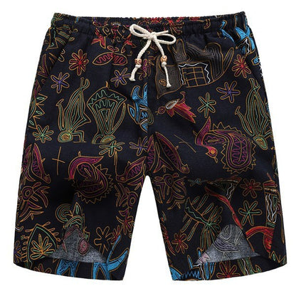 Shorts mit Leinen Druck