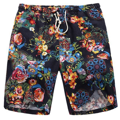 Shorts mit Leinen Druck