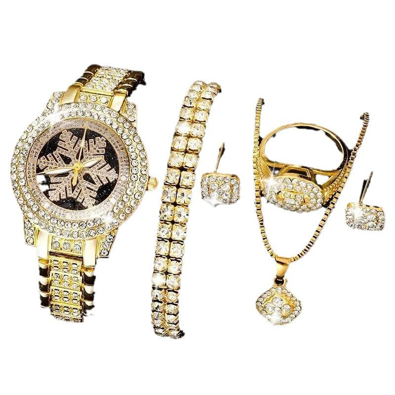 Luxus Rhinestone Schmuck Fünfteiliges Set