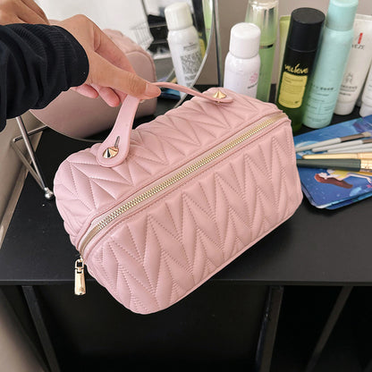 Tragbare hochwertige elastische weiche Oberflächen kissen tasche für Reise kosmetik