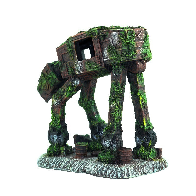 Aquarium Landscaping Autobot Robot Dog Resin Crafts