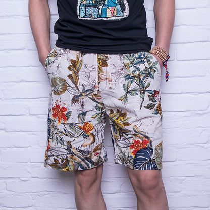 Shorts mit Leinen Druck