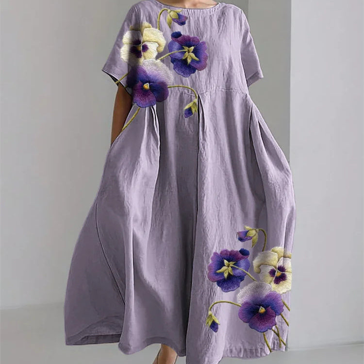 Women's Elegant Casual Printed Short Sleeve Dress