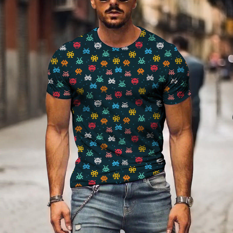 T-Shirt mit Camouflage-Retro-Patchwork