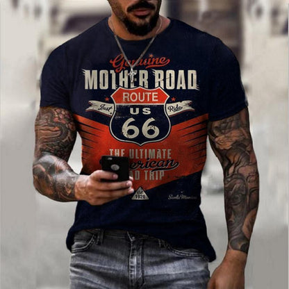 Übergroße Retro Kurzarm Herren Shirt