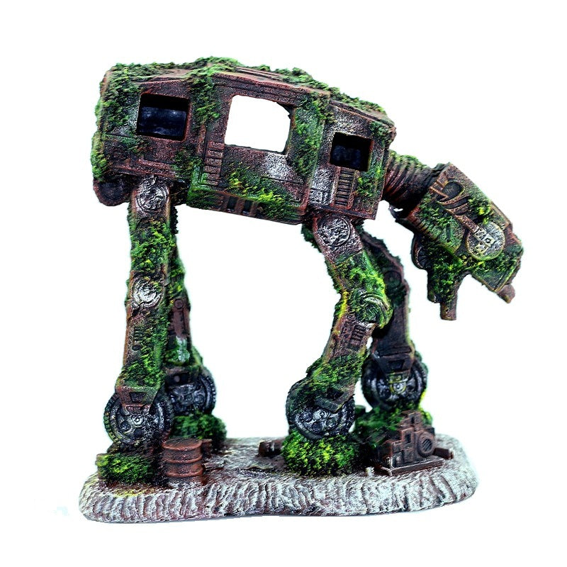 Aquarium Landscaping Autobot Robot Dog Resin Crafts