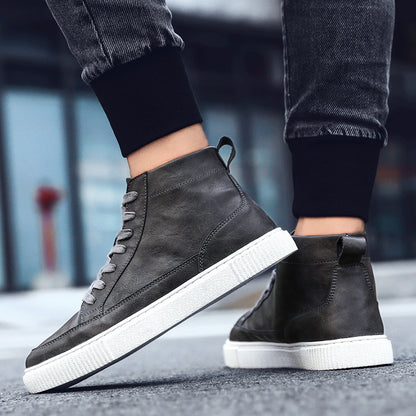 High-Top Sneakers. Leder Top Handgefertigte Schuhe