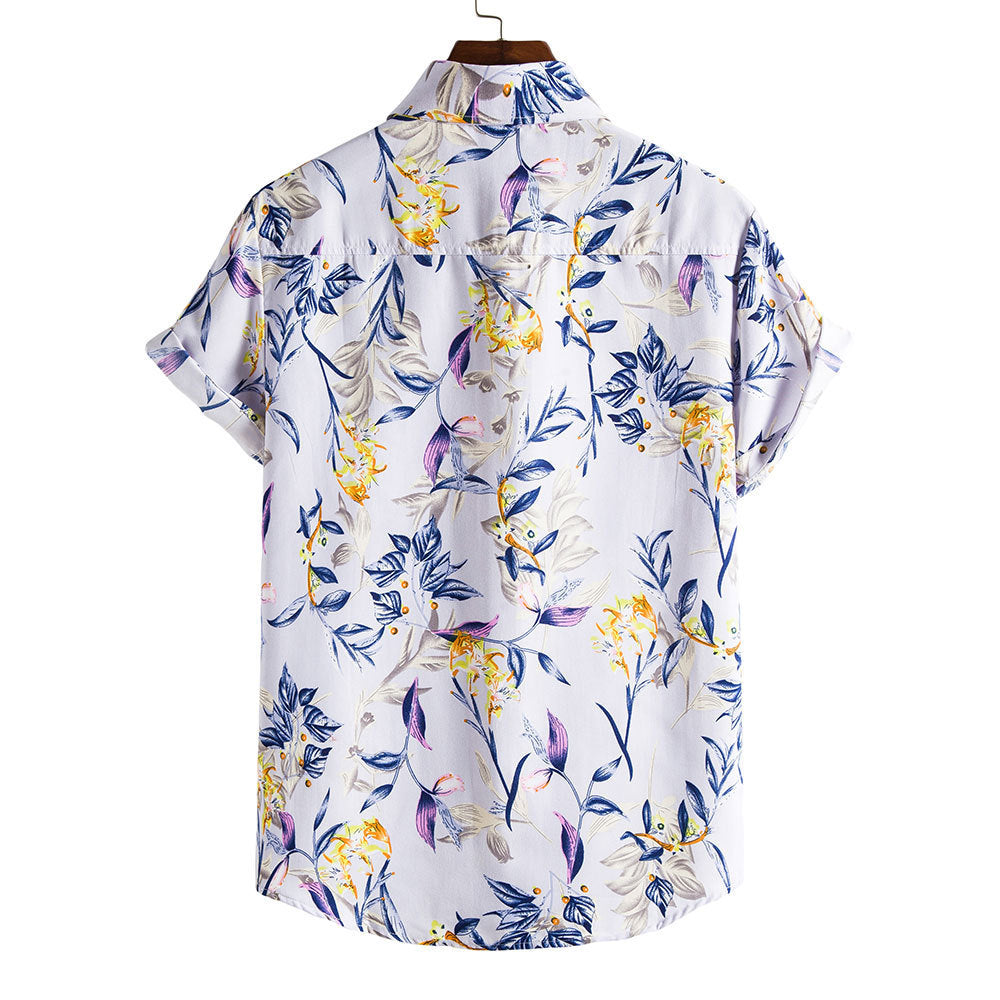 Männer der Kurzen ärmeln Casual Urlaub Floral Shirt