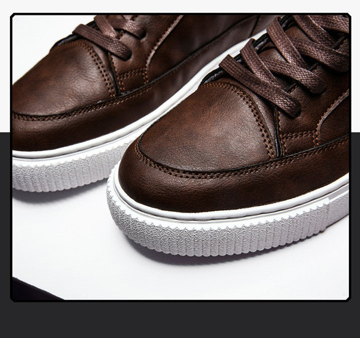 High-Top Sneakers. Leder Top Handgefertigte Schuhe