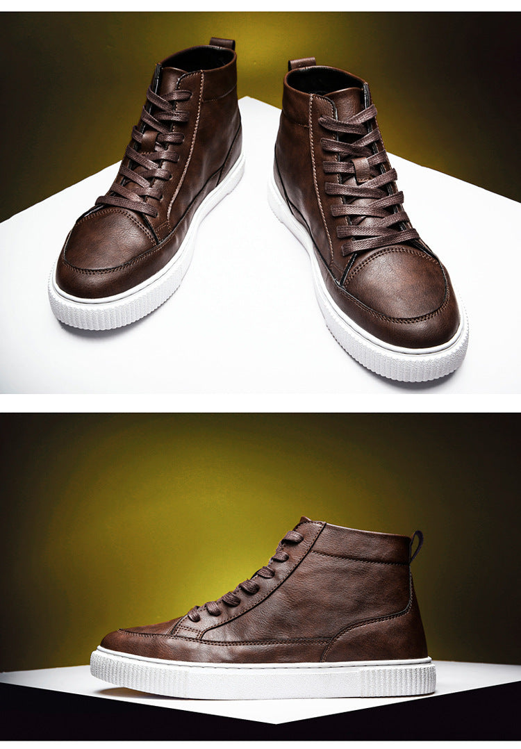 High-Top Sneakers. Leder Top Handgefertigte Schuhe