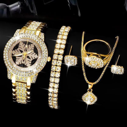 Luxus Rhinestone Schmuck Fünfteiliges Set