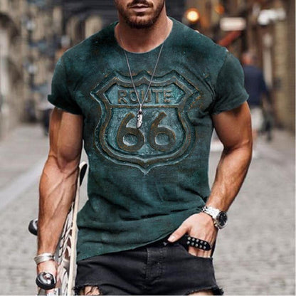 Übergroße Retro Kurzarm Herren Shirt