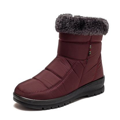 Winter-Schneestiefel, warme Winterschuhe für Damen, Stiefel mit niedrigem Absatz