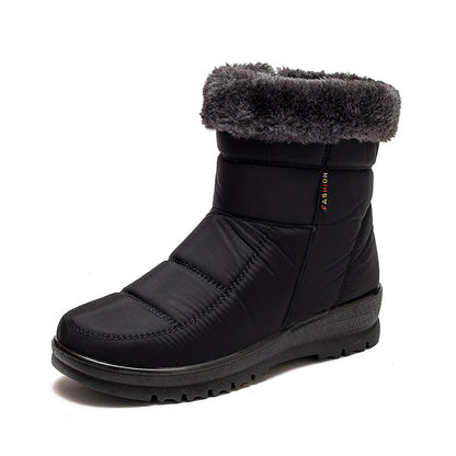 Winter-Schneestiefel, warme Winterschuhe für Damen, Stiefel mit niedrigem Absatz