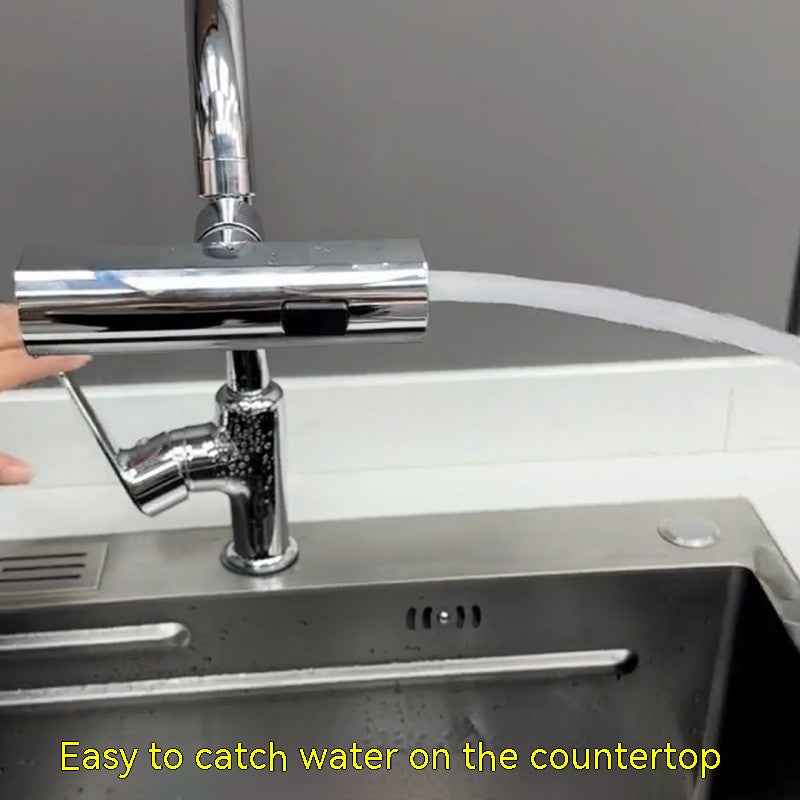 Kitchen faucet, waterfall outlet, splash-proof, universal rotating bubbler, multifunctional water nozzle extension