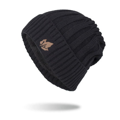 Velvet Short Cuffed Pullover Knitted Beanie Hat