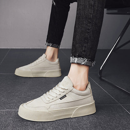 Lässige Board-Flat-Schuhe für Herren, atmungsaktiv, mit dicken Sohlen, Schnür-Sneakers