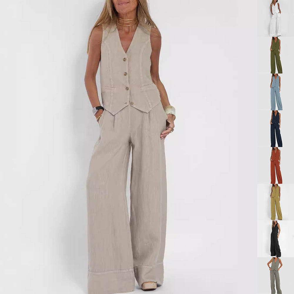 Sommer Vest Suits V-neck