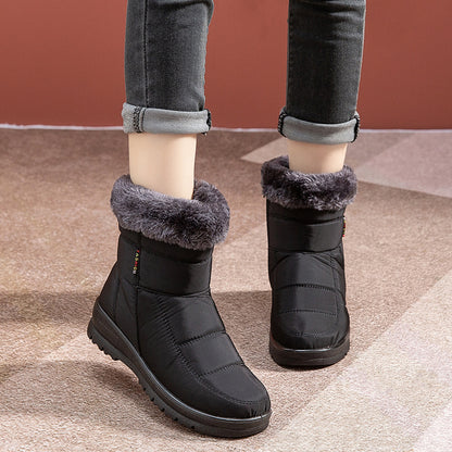 Winter-Schneestiefel, warme Winterschuhe für Damen, Stiefel mit niedrigem Absatz