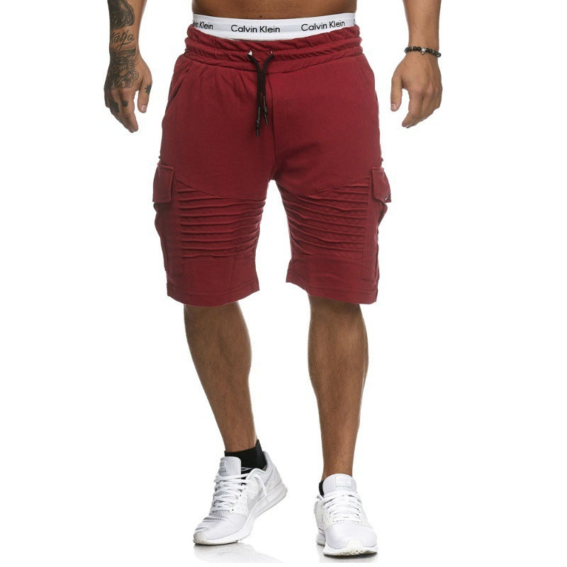 Sport Shorts männer Casual Hosen Sport Hosen Gestreiften Taschen Slim Fit