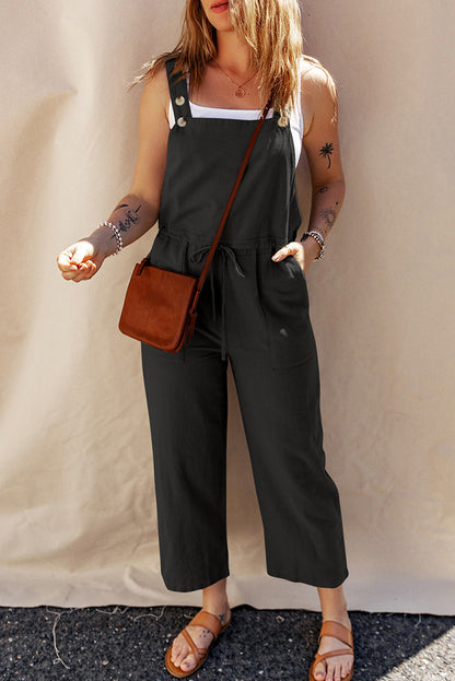 Solid Color Camisole Jumpsuit Loose Sleeveless