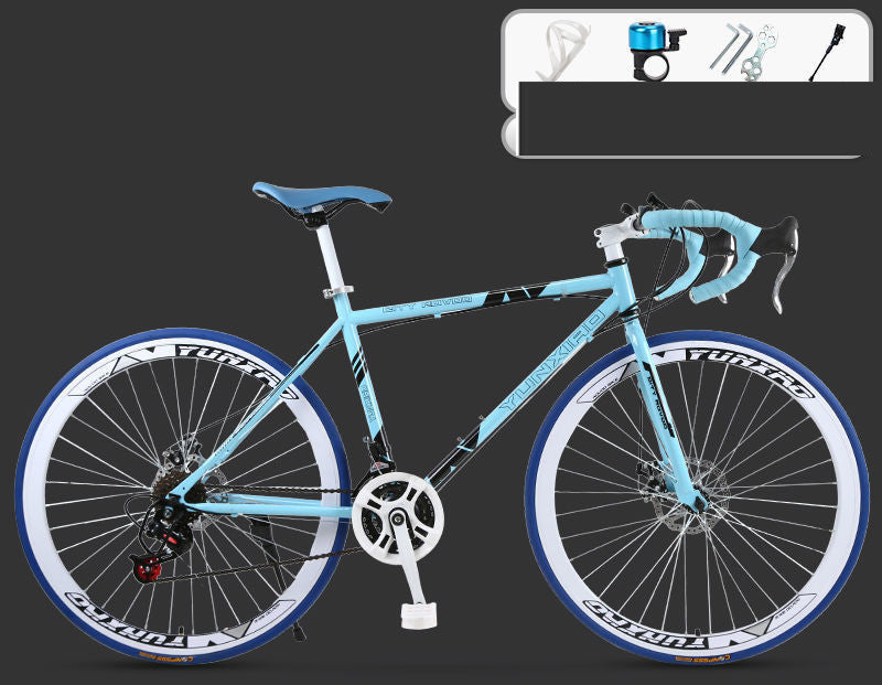 Straßenrennen-Fahrrad mit Vollreifen und Doppelscheibenbremse und variabler Geschwindigkeit