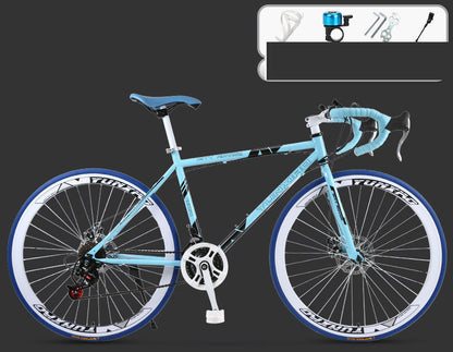 Straßenrennen-Fahrrad mit Vollreifen und Doppelscheibenbremse und variabler Geschwindigkeit