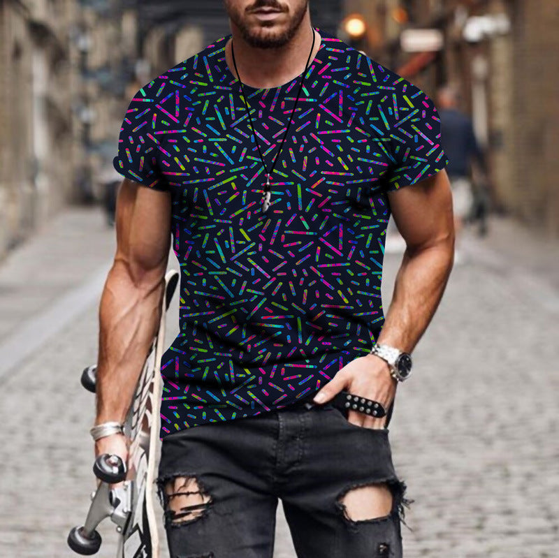 T-Shirt mit Camouflage-Retro-Patchwork