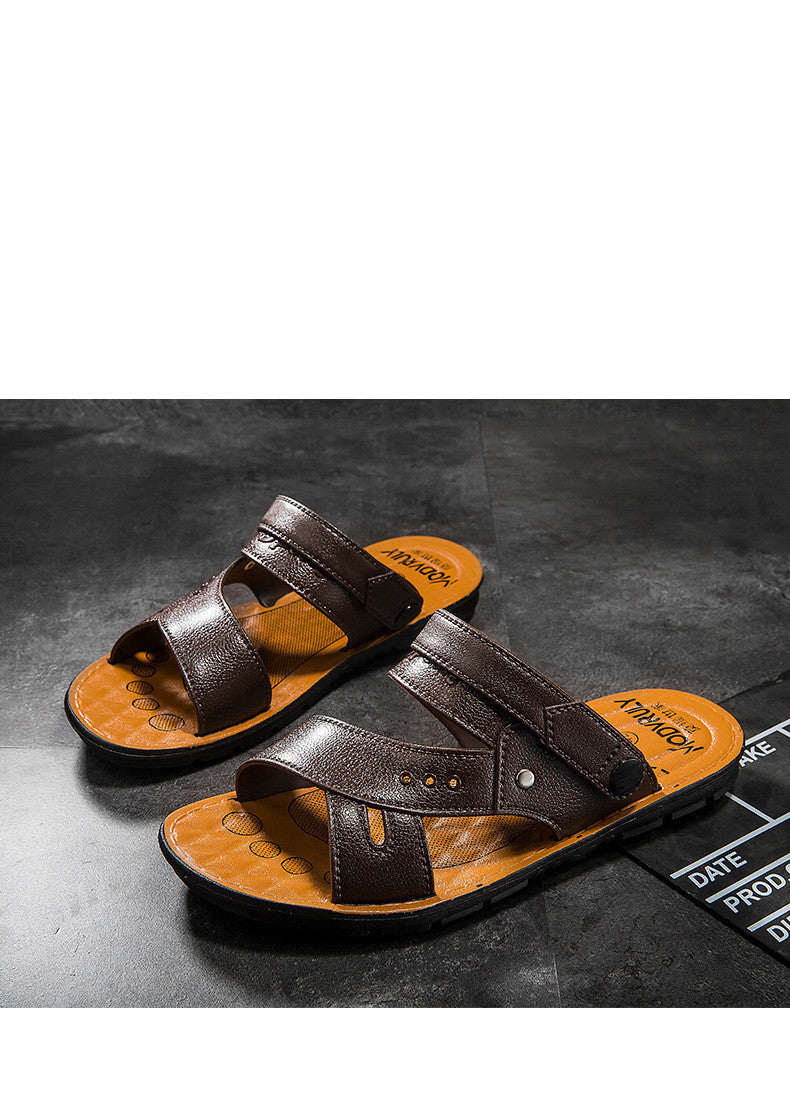 Men's Summer Sandals Beach Shoes Leather Casual Fashion