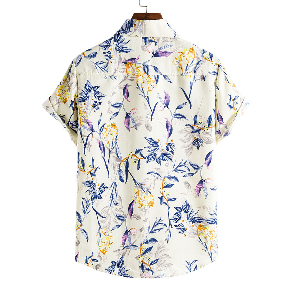 Männer der Kurzen ärmeln Casual Urlaub Floral Shirt