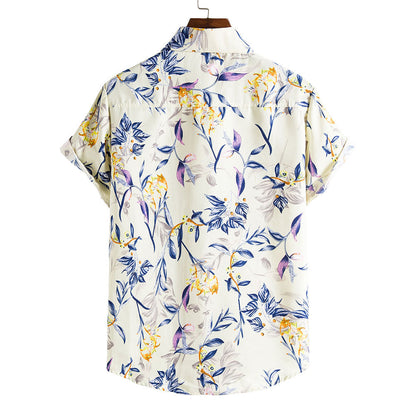 Männer der Kurzen ärmeln Casual Urlaub Floral Shirt