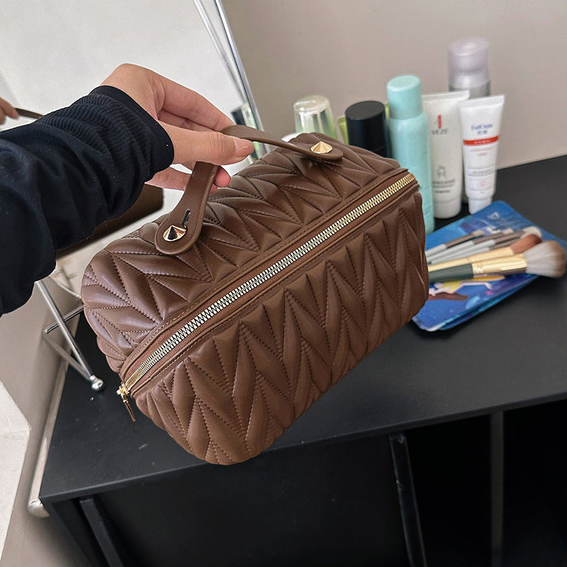 Tragbare hochwertige elastische weiche Oberflächen kissen tasche für Reise kosmetik