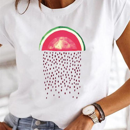 Sommer T-Shirt mit Verschiedenen Aufdruck Muster